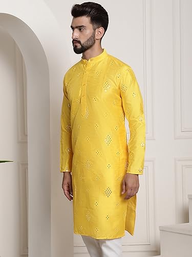 Image of SOJANYA (Since 1958 Men's Silk Blend Designer Long Kurta