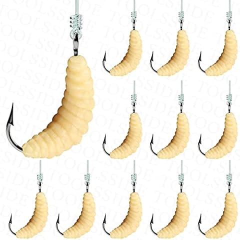 TOOLSSIDE 1 Dozen Rubber Wax Worm Grub #10 Cover