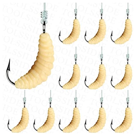 Bluegill Bait Maggot Fishing Lures Blue Gill Rubber Worms 12 Sets Pan Fish