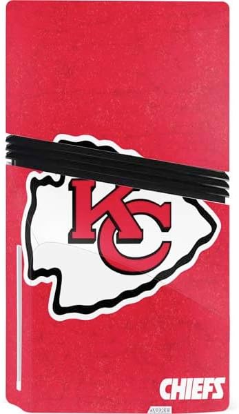 Skinit Decal Gaming Skin Compatible with PS5 Pro Disk Bundle - Officially Licensed NFL Kansas City Chiefs Distressed Design