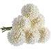 CQURE Artificial Flowers, Fake Flowers Silk Plastic Artificial Hydrangea 6 Heads Bridal Wedding Bouquet for Home Garden Party Wedding Decoration 6Pcs (Milk White)