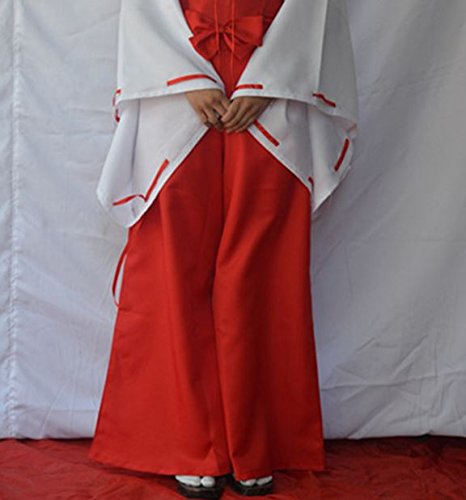 Tokyo-T Kikyo Cosplay Kimono Red Costume Red Womens Miko Japanese Outifit Hakama (S) #TOP4