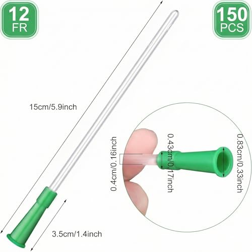 Image of Nuanchu PVC Replacement Tubings Supplies Tubes Kit Clear Replacements Hose with Flexible Rounded End for Smooth Insert(12 FR,150 Pieces)