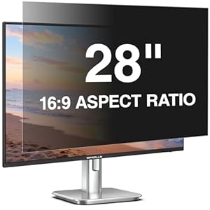 Pozlle 28 Zoll Monitor Blickschutzfolie 16:9 Seitenverhältnis, Anti Blaulichtfilter, Anti Glare Folie, Blickschutzfilter für 28" Bildschirme, Abnehmbare Sichtschutzfolie für Computermonitore