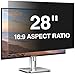 Pozlle 28 Zoll Monitor Blickschutzfolie 16:9 Seitenverhältnis, Anti Blaulichtfilter, Anti Glare Folie, Blickschutzfilter für 28" Bildschirme, Abnehmbare Sichtschutzfolie für Computermonitore
