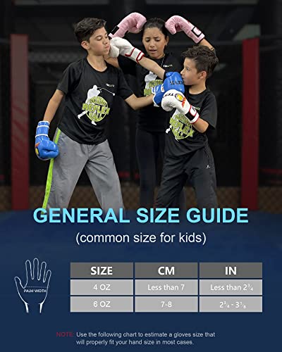 Tekxyz Bad Kids Series Boxing Gloves 6 Oz, Pink - Synthetic Leather Kids Boxing Training Gloves With Vivid Color For Boys And Girls Age 3 To 12 Years Old #TOP4