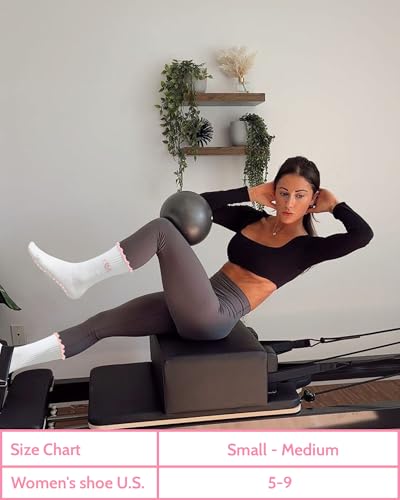 Image of 3 Pairs Pilates Socks with Grips for Women Non Slip Grip Ruffle Yoga Ankle Grippy Socks