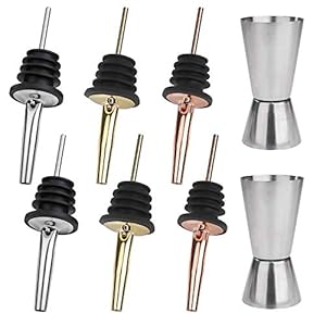 Roestvrij Staal Wijnschenken 6 Stuks Met 2 Stuks Drankjes Meet Voor Gedistilleerde dranken Cocktails Dranken Wijnen Olie…