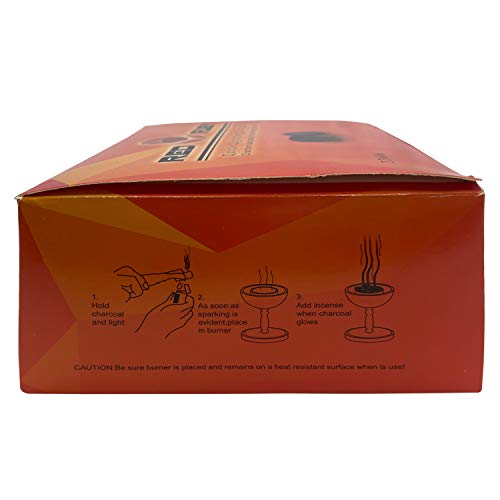 Coal Disks For Incense - Pack Of 100 Coal Briquettes - 10 Rolls Of 10 Tablets - Quicklighting - Slow Burning #TOP1