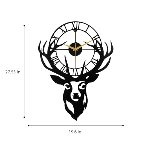 Image of Wakefit Metal Analog Wall Clock Big | 20 Inch | Laser Cut Abstract Home Decor & Gifting Option | for Living Room Study Bedroom & Office Decor | Oclune Metal Wall Clock 500 MM Black