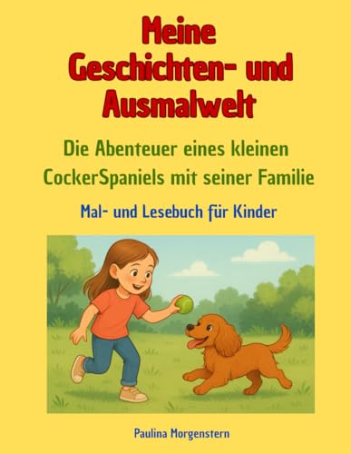 Meine Geschichten- und Ausmalwelt: Die Abenteuer eines kleinen CockerSpaniels mit seiner Familie, Mal- und Lesebuchbuch für Kinder