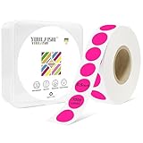 YOULAISHI 1/2 Inch Circle Dot Stickers 1000 PCS Color Coding Thermal Labels Dots Writable Printable Small Round Stickers for Office, Classroom, Inventory Organizing Storage, Fluorescent Pink