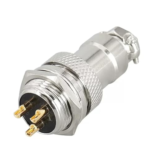 Conector GX16 circular con rosca antitirones para cableado eléctrico de 2 pines 4