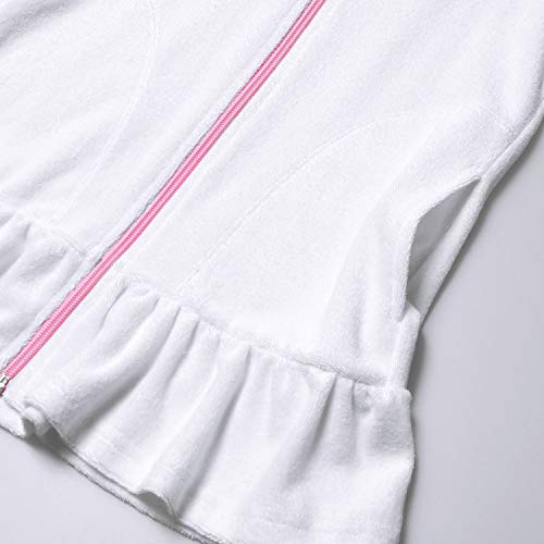 QPANCY Girls Hooded Zip Terry Coverups Swim Beach Cover-Up Cotton Summer Short Sleeve 6