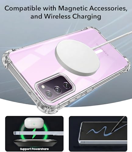 Image of Jkobi Shockproof Crystal-Clear Back Cover for Samsung Galaxy S20 FE 4G | S20 FE 5G (Magsafe Wireless Support | Drop & Camera Protection | Hard Polycarbonate)