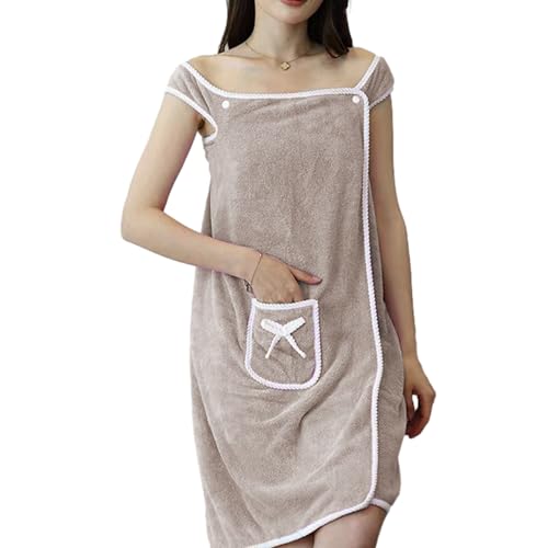 Sauna-Kilt mit Tasche - Damen-Sauna-Kilt aus, tragbarer Sauna-Kilt aus Korallenfleece | Komfortables, schnelltrocknendes, tragbares Hamam-Handtuch zum Baden oder Duschen