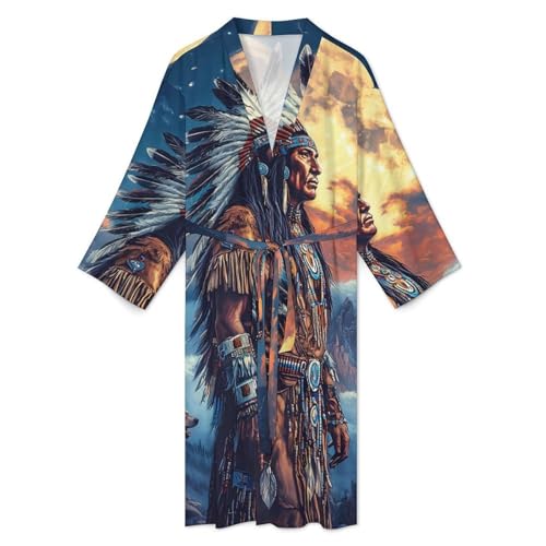 Albornoz de baño para hombre ropa de dormir suave de manga larga ligera 4