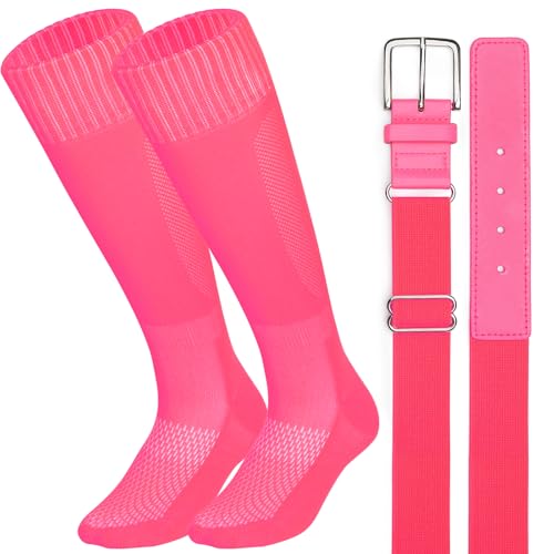 Image of Baseball Socks and Belt Combo for Youth Adult Softball Sock Belt for Boys and Girls