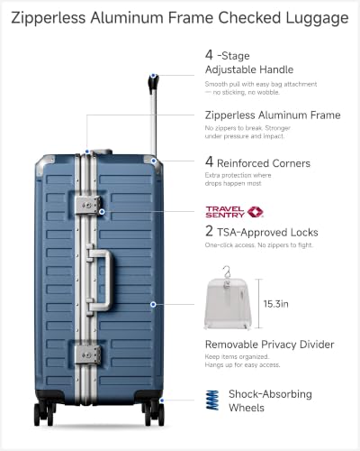 Image of LUGGEX 2-Piece Zipperless Luggage Set, 20 /24 Inch, Ocean Blue