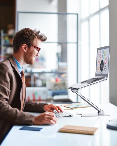 Biuupa Adjustable Laptop Stand For Desk- Sturdy Aluminum Foldable Computer Stand, Non-Slip Ergonomic Laptop Holder Lift For All Computers/ Dj/ Chromebook/ Notebook/ Macbook/ Air/ Pro, 10-16" Silver #TOP6