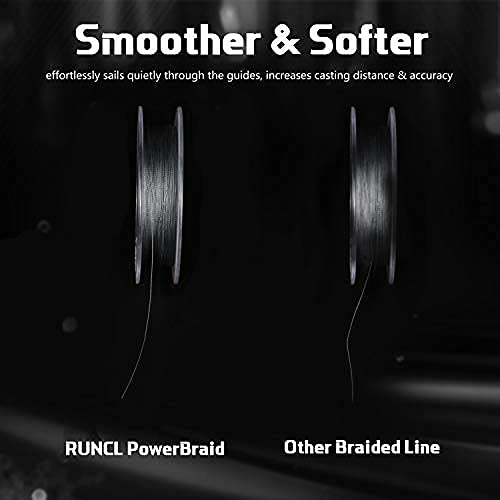 Image of RUNCL PowerBraid Fishing Line 4 /8 /9 Strands, Braided Fishing Line 300 /500 /1000Yds - Seamless Weaving Tech, Enhanced Coating Tech, Zero Stretch, High Sensitivity, Smaller Diameter - Braid Line 15-115LB