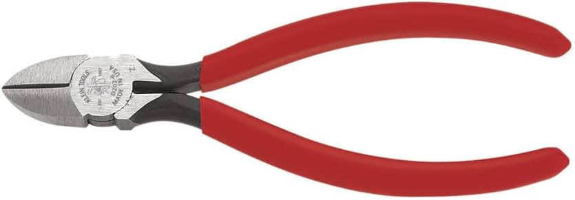 Klein Tools D202-6 Pliers, Diagonal Cutting Pliers with Tapered Nose, Induction Hardened Knives and Hot Riveted Joint, 6-Inch
