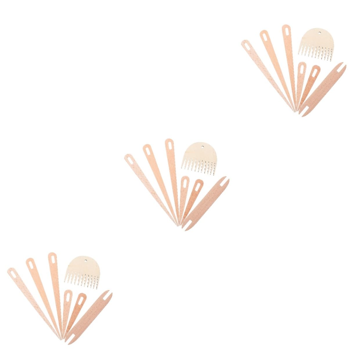 SHINEOFI 3 Juegos herramientas para tejer tapices Ergonómico kit que se avecina talón agujas de tejer agujas tejer accesorios de costura herramienta de artesanía de tejido de madera Khaki