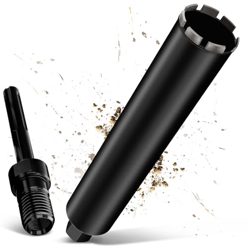 1¼ UNC Diamantbohrkrone Kernbohrer 71mm, mit SDS Max, Diamant Bohrkrone für Kernbohrgeräte, L 460 mm, 10mm Turbo Kernbohrkrone, Nass-/Trocken Bohrkrone zum Beton, Stahlbeton, Mauerwerk, Stein