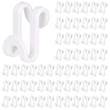 HAKDAY 60PCS White Clothes Hanger Connector Hooks, Heavy Duty Space Saving Hooks for Velvet Hangers Wooden Hangers Closet Organizer