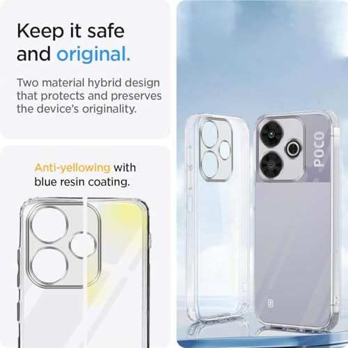 Image of Jkobi Back Cover for Poco M6 Plus 5G (Silicone Clear Shockproof Case with Camera Protection and Dust Plugs | Transparent)