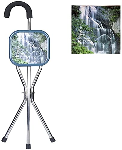 Canne de marche avec siège pliable en aluminium léger et tripode stable