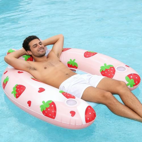 Chaise flottante de piscine robuste avec structure gonflable supérieure antidérapante