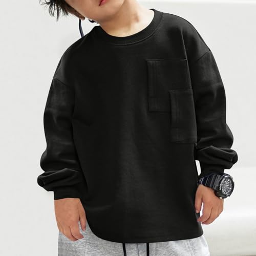Boys Crewneck Sweatshirt Loose Soft T-Shirts Girls Casual Long Sleeve Oversized Tee Tops for Kids 2-13 Years3