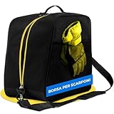 STYNGARD Borsa per scarponi da sci con spazio per accessori [38 L] - Borsa per scarponi da sci - Modello Cortina (Nero-giallo)