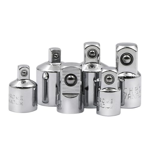 6 PCS Socket Adapter and Reducer Set, 1/2 to 3/8, 3/8 to 1/4,1/4...