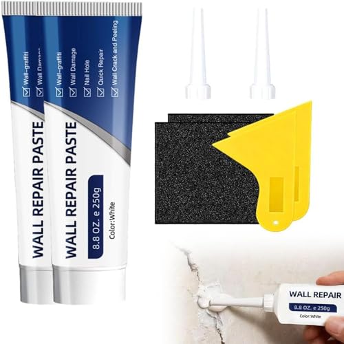 (2PCS) Efficient Drywall Repair Kit with Scraper 2026 New Quick Drying Wall Mending Agent for Holes & Cracks Nail Holes Multi-Functional Drywall Patch Paste Repair Kit for DIY Home Fix