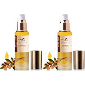 Karseell Haaröl für Trockenes Haar, Arganöl Haarserum Tiefenreparatur Haarpflege, Maca Essenzöl für Haut, Nägel, und Alle Haartypen, 50ml (Packung mit 2)