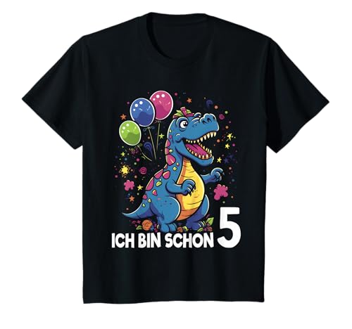 Kinder Ich bin schon 5 Jahre Dino 5. Geburtstag Junge T-Shirt