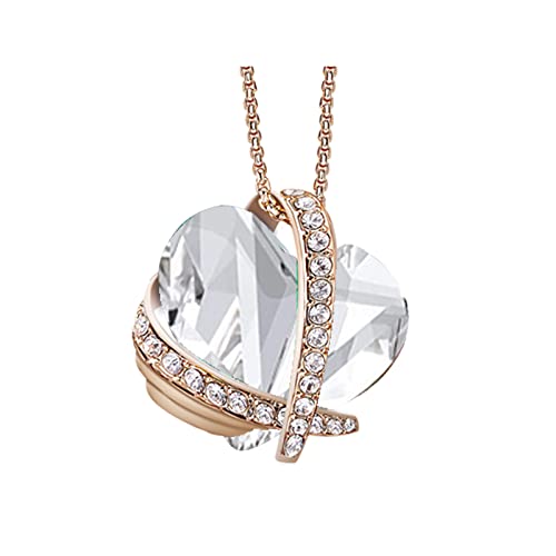 xuehaostore Rosa Eterna con Collar, Regalo de Rosa Preservada para Mujer, Regalo de Joyería para Mujer Cumpleaños/Regalo de San Valentín (Apr)