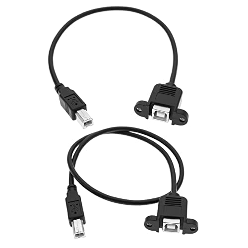 eMagTech - 2pcs USB 2.0 B Mâle à B Femelle Câble USB 2.0 USB B Mâle à USB B Femelle Montage sur Panneau Câble d'extension Accessoires pour Modems Imprimantes Scanners