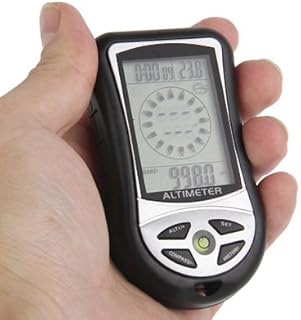 Outdoor Accessories 8 in 1 (Altimeter + Weather + Altitude + Compass + Thermometer + Clock + Calender + LED Backlight) Multifunction Digital Altimeter Watch Compass Electronics & Gadgets