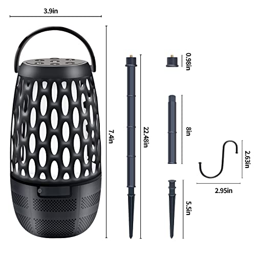 Vanten 2 Packs 10W Outdoor Speakers Bluetooth Waterproof, Bluetooth 5.3 Speaker Bluetooth Outdoor, Sync Up To 100 Outdoor Speaker With Stake & Hook, Flame Lamp For Party Garden, Gifts For Men Women #TOP3
