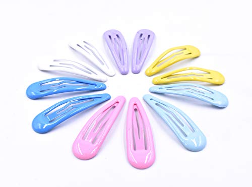 Art&Beauty 20 Pairs Assorted Color Glossy Snap Prong Clips Non-Slip Hair Clips Barrettes For Girls Ladies Women #TOP1