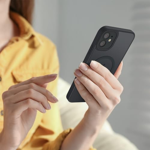 Image of Tobfit Magnetic Case for iPhone 12 Compatible with Mag Safe, Translucent Matte Back Slim Shockproof Phone Cover for iPhone 12