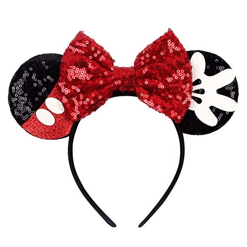 Serre Tête Minnie Mickey Mouse avec Oreilles Anniversaire Bandeaux Déguisement Enfant Cospaly Accessoire Dessin Animé pour Fille Décoration Fête Baby Shower (02-21) Cover