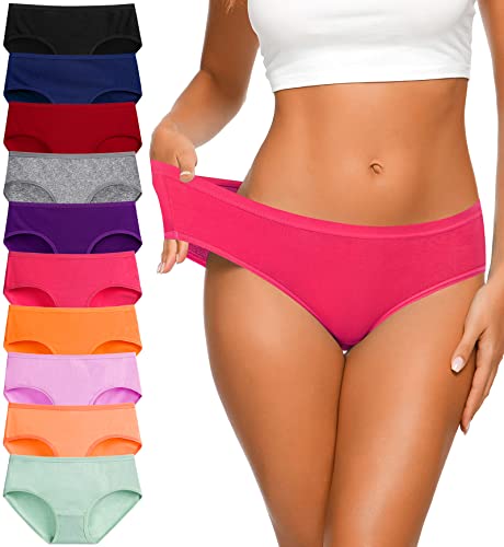 Image of Eiggam Women's Cotton Bikini Panties,High-Cut Full Coverage Stretch Cool Underwear for Women