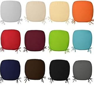 Mamushi REMOVABLE CHAIR SEAT PADS WITH TIES CHAIRS OFFICE HOME GARDEN FOAM CUSHIONS (pack of 2,4,6 & 8),In 12 colors. (pack of 2, Moss Green)