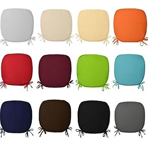 Mamushi REMOVABLE CHAIR SEAT PADS WITH TIES CHAIRS OFFICE HOME GARDEN FOAM CUSHIONS (pack of 2,4,6 & 8),In 12 colors. (pack of 4, Grey) Cover