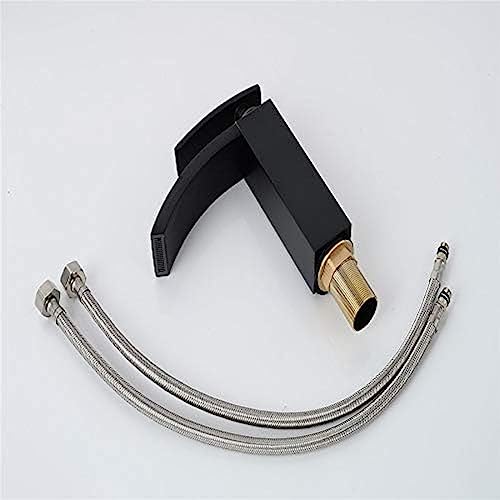 Robinet de lavabo cascade noir mat à double commande eau chaude et froide - 2