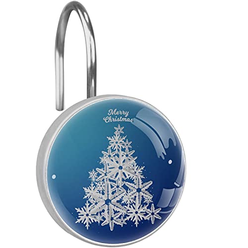 Crochets de rideau de douche inox haut de gamme durables flocon et sapin